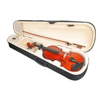 Violon acoustique pour étudiants 4/4 3/4 1/2 1/4, finition haute brillance, avec archet, chevalet et colophane SE