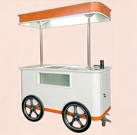 Chariot à glaces portable, économique, en bois, pour la vente de glaces