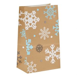 Winter Snowflake Gift Small Christmas Paper Paper <b>Bag</b> for Holiday Party Eco-friendly Durable Festival Decoration Paper <b>Bags</b> - Product Image 2