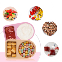 Boîte à assaisonnements carrée à double compartiment, portable, résistante à la chaleur, en silicone de qualité alimentaire, sans BPA, écologique, étanche, pour conserver la fraîcheur