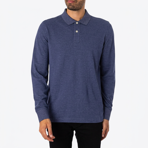 Camisa de Manga Larga con Estampado Antiarrugas de Alta Calidad 100% Algodón, Diseño con Volantes, Estilo Rugby para Hombre, Casual Elegante - Product Image 1