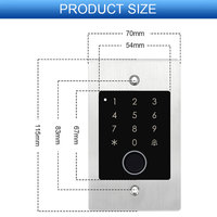 EF201-WIFI Tuya Smart WiFi Contrôleur d'accès par empreinte digitale IP67 étanche avec lecteur de carte RFID intégré et clavier tactile pour système d'accès aux portes