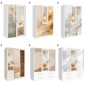 Armoire de chambre à coucher en acier sur mesure avec 4 portes battantes en polycarbonate, grande capacité, anti-poussière et élégante pour le rangement des vêtements - Product Image 5
