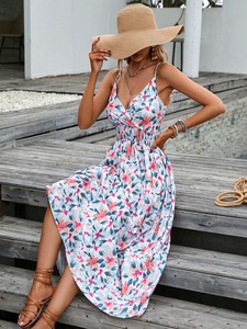 Vestido Maxi Sexy con Estampado de Moda y Cordones, Elegante Vestido Bohemio con Espalda Descubierta, Vestidos Elásticos de Verano para Mujer, Vestidos de Playa para Vacaciones - Product Image 6