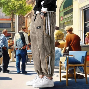 OEM 2025 High Quality Men Plus Size Cashmere Woolen Breathable Pleated Front Gym Cordset Autumn Straight Casual Jumpsuit Elastic - Product Image 1