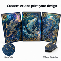 Cartes de jeu professionnelles pour cartes à collectionner, en papier à âme noire 350 g/m², cartes de jeu rares avec impression et effets holographiques arc-en-ciel