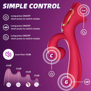 Hochwertiges Design mit 3 Motoren, Vibrations-Erwachsenenspielzeug, 3-in-1 G-Punkt-Vibrator, Zungen-Leck-Masturbator für Frauen, Klitoris-Stimulator - Product Image 4