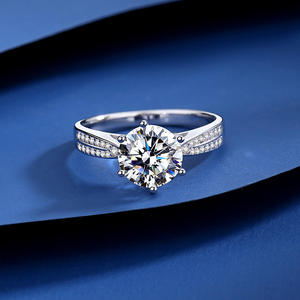 เครื่องประดับ Ada พร้อมส่ง MOQ ต่ำเพียง 1 ชิ้น แหวนแต่งงานเงินแท้ S925 สไตล์ยุโรปอเมริกันหรูหรา ประดับเพชรซิร์โคเนีย 2 กะรัต สำหรับผู้หญิง - Product Image 3