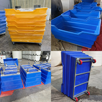 Chariot de blanchisserie commercial 500L, écologique, en plastique lavable, avec roulettes silencieuses pour hôtels, hôpitaux et vêtements