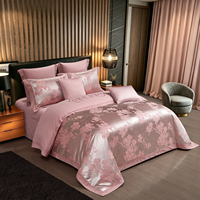 Set Sprei Kasur Kapas Bordir Jacquard Mewah 4 Potong