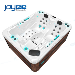 JOYEE Spa extérieur pour 3 personnes avec 2 cascades, bain à remous moderne et élégant, avec armoire en option, fabricant - Product Image 1