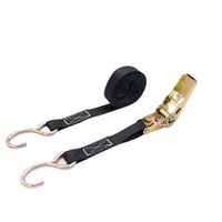 Sangle de fixation robuste en polyester de 1 pouce avec cliquet, résistance à la rupture de 1200 kg et crochet double en zinc coloré