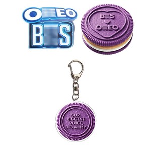 Portachiavi Kpop Purple Biscuit Cartoon Collaboration Cookie, Charm per Borsa in Acrilico con Lettera Personalizzata in Rilievo, Merchandise per Fan del Concerto - Product Image 5