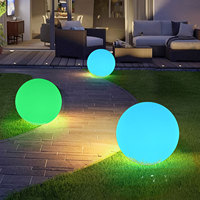 Lampe à boule LED 16 couleurs changeantes, batterie étanche, solaire, pour extérieur, jardin, plage, sphère LED, globe lumineux