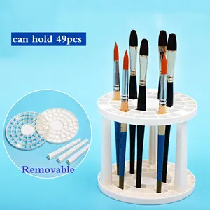 Paint Brush Pen Holder 49 Holes Pen Rack Display Stand Support Watercolor Painting Brush Pencil Holder Desk Organizer