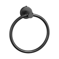 Ensemble de matériel sanitaire de salle de bain rond en acier inoxydable écologique moderne Qianchuan, trois pièces, noir