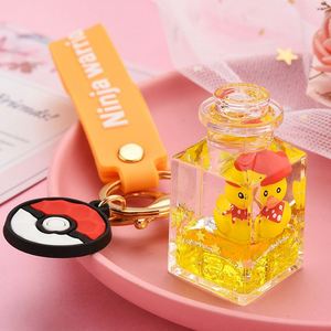 Creative Fashion <b>Square</b> Keychains Liquid Floatation Keyring Trend Car <b>Key</b> Pendant Cute Bag Keyfob Ornament - Product Image 6