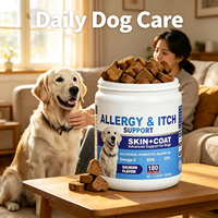 Complément alimentaire pour animaux de compagnie, soutien immunitaire, soulagement des allergies et des démangeaisons, granulés pour la peau et le pelage, probiotiques, huile de saumon, riche en protéines, sûr