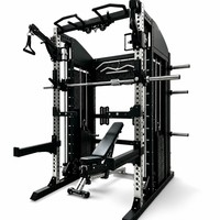 Ultimate Smith Machine Functional Trainer Power Rack avec barre de traction multi-positions et barre de lat pulldown pour club de musculation