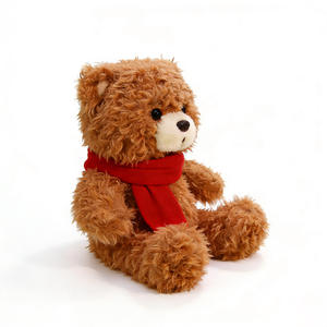 Orsacchiotto di Peluche Personalizzato, Giocattolo Animale Imbottito Economico, Orsacchiotto Personalizzabile con Sciarpa Rossa - Product Image 4