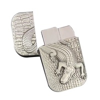 Briquet de flamme de Crocodile en métal, vente chaude créative allume-cigare gaz Crocodile en relief