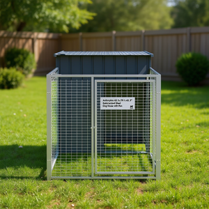 Casa para Perros de Acero Galvanizado Antracita 43.3x79.1x43.3 con Corral, Muebles para Mascotas de Exterior - Product Image 2
