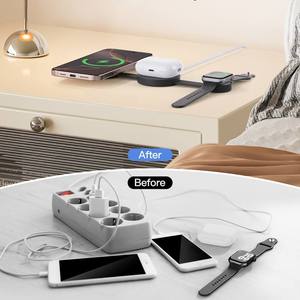 Nuevo Cargador Inalámbrico Magnético 3 en 1 Plegable para Escritorio, Diseño Plegable, Compatible con Carga Inalámbrica para iPhone de Apple - Product Image 6