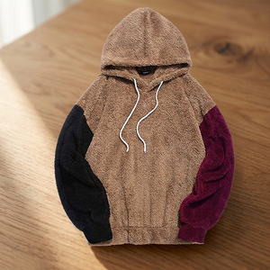 2021 Spring Custom Printed Fluffy Faux Fur Fleece Pullover <b>Hoodie</b> Block Tan Color Oversized <b>Men</b> 5.01 Reviews1 Bu - Product Image 2