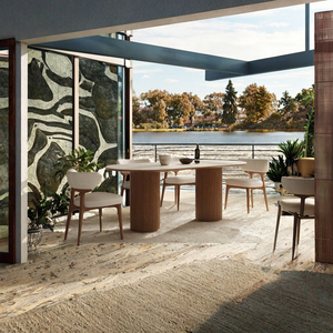 โต๊ะอาหารไม้เนื้อแข็งสไตล์ฝรั่งเศสแบบเรโทร ทนทาน ทันสมัย สีครีม พร้อมเก้าอี้ไม้วอลนัท 2 ที่นั่ง สำหรับห้องนั่งเล่น - Product Image 3