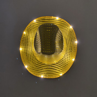 Cappello LED per Burning Man, Fatto a Mano, per Feste Rave e Concerti, Cappelli da Cowboy Luminosi, Berretti Jazz Illuminati