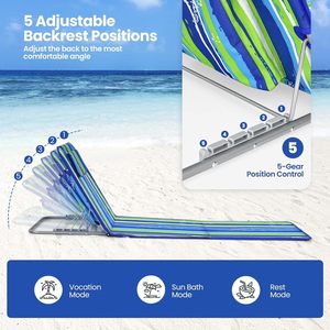 <span class=keywords><strong>Colchoneta</strong></span> de Playa Portátil para Exteriores, Cojines para Silla, Asiento de Metal Plegable, Cama de Playa para Acampar, Pescar, Jardín, Viajes, Piscina - Product Image 3