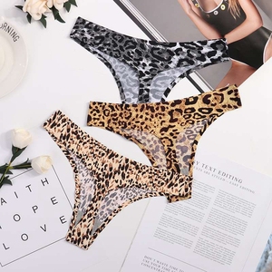 <span class=keywords><strong>Culotte</strong></span> string <span class=keywords><strong>invisible</strong></span> sexy pour femme en imprimé léopard, en spandex/coton respirant, pour adultes - Product Image 3