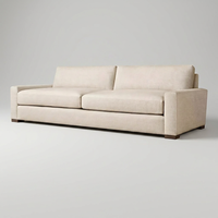 Ensemble de canapés de style européen, OEM personnalisé, canapé modulaire moderne en bois massif à 2 coussins, fabriqué en Chine pour la décoration intérieure