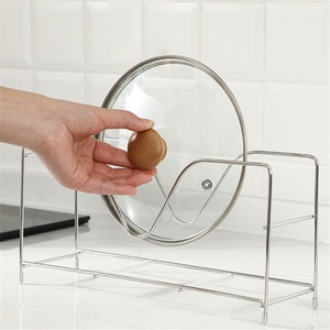 <b>Kitchen</b> Stainless Steel Standing Type Modern <b>Storage</b> <b>Rack</b> for Pots Lids Cutting Boards Dishes-Box Design - Product Image 3