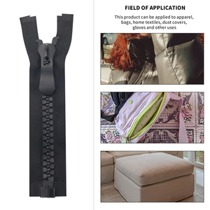 Nhà sản xuất oco tùy chỉnh dây kéo lớn nhự<span class=keywords><strong>a</strong></span> dây kéo cực lớn 20 # dây kéo màu đen để may túi lều Phụ kiện May - Product Image 5