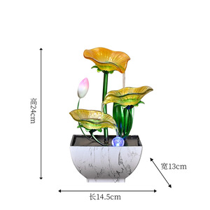 Fontaine d'eau moderne en verre, design circulaire avec rétroéclairage, pour décorations de table de salon de thé, petite fontaine électrique - Product Image 3