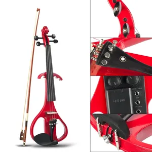 Violín <span class=keywords><strong>El</strong></span>éctrico Silencioso 4/4, Ligero, con Preamplificador, Ecualizador, Control <span class=keywords><strong>de</strong></span> Tono, Perillas <span class=keywords><strong>de</strong></span> Volumen, Estuche, Cable, Arco y Cuerdas - Product Image 3