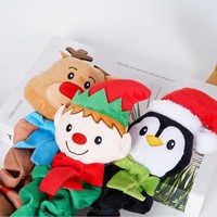 Jouet en peluche couineur de Noël pour chien, renne, elfe, pingouin, jouet à mâcher extensible pour animaux de compagnie, jouet interactif à tirer, cadeau de Noël pour petits et moyens chiens