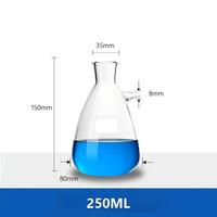 Fiole filtrante sous vide en verre borosilicaté 3.3 avec bras latéral, forme poire et conique, verrerie de filtration de laboratoire
