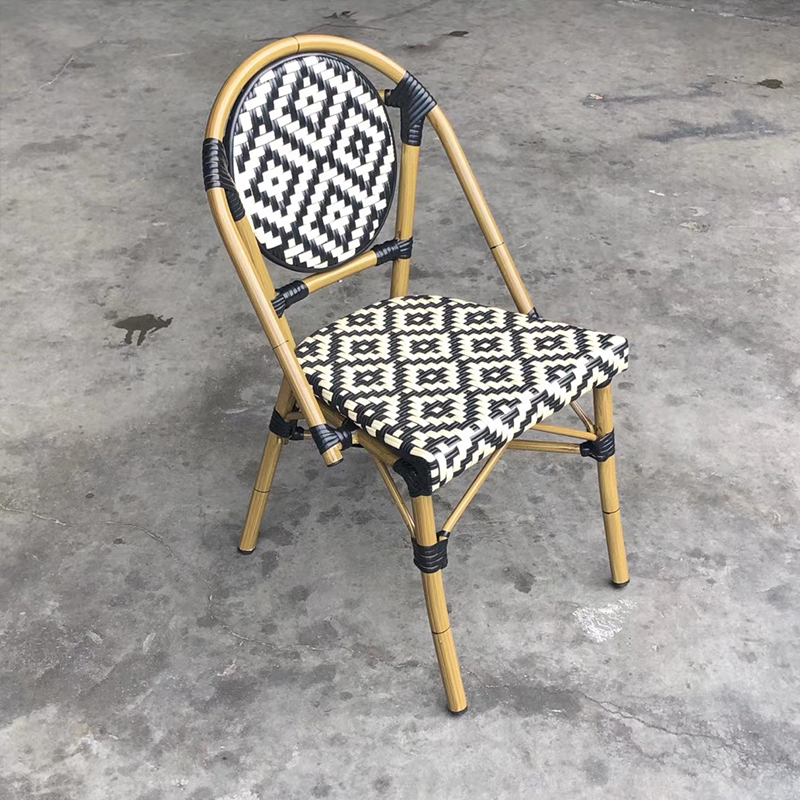 Imi-bamboo chair with woven flowers