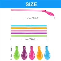 Cuillère à glace réutilisable en plastique écologique, très vendue, avec paille intégrée, accessoires de bar pour fêtes