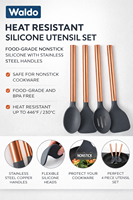 Ensemble d'ustensiles de cuisine 4 pièces en acier inoxydable plaqué titane avec poignée en silicone antidérapante, outils de cuisson antiadhésifs avec support pour la maison
