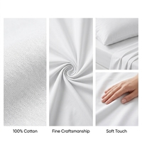 Ensemble de draps pour maison de retraite - 100% coton, 3 pièces, drap plat et drap-housse d'hôpital, coutures antibactériennes, ignifuge