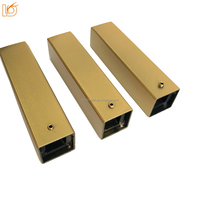 Tube de fondation décoratif d'intérieur en gros, hauteur 4 pouces, revêtement en poudre dorée, pour manchon de tourillon d'escalier carré en fer forgé de 1/2 pouce