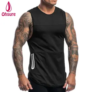 Wholesale Hot Selling Sportswear Zipper Singlets Custom Make Unique tank top men fitness