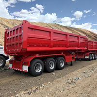 Camion à benne basculante en acier en forme de U de 30 mètres cubes 60/100 tonnes Semi-remorque à benne basculante arrière à 3 essieux pour le transport du charbon