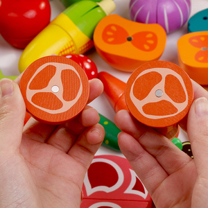 Ensemble de 30 pièces de fruits à découper en bois de haute qualité avec plateau, jouets de cuisine et d'alimentation pour enfants, pour les <span class=keywords><strong>jeux</strong></span> de cuisine des filles - Product Image 5