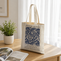 Sac fourre-tout en toile de coton grande capacité, tendance, robuste, réutilisable, avec poignées à coutures renforcées et motif lettre