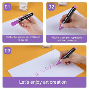 Marqueurs à craie liquide non toxiques à prix réduit, 8 couleurs, écriture fluide, pour dessin et écriture - Product Image 3
