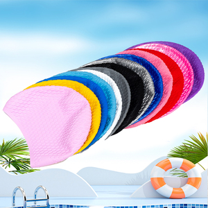 Bonnet de bain en silicone bleu XINYIXUAN, protection des oreilles, imperméable, haute élasticité, pour adultes - Product Image 5